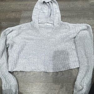 American Eagle Outfitters Heather Gray V-Neck Sweater